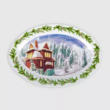 Блюдо White Rabbit Winter овальное 35х24х2 см