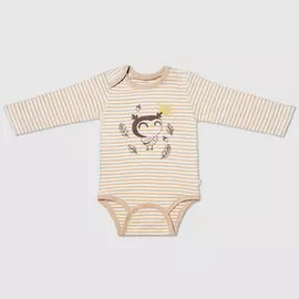 Боди Diva Kids Совы бежевое с коричневым в полоску