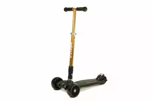 Самокат Bonza Rocket (JW032 PRO), трехколесный, складной, детский, золотой