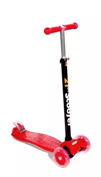 Самокат детский Maxi-21st scooter, регулируемый руль,четырёхколёсный, светящиеся колеса, до 60кг красный 00-170076-1