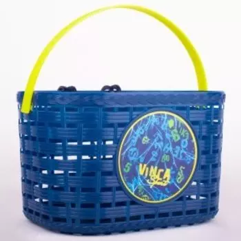 Велосипедная корзинка Vinca Sport детская, на руль, с ручкой, голубая, 200x140x125мм, P 08 Letters