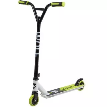 Самокат для детей NOVATRACK WOLF EL, 100 мм, белый/зеленый, 100P.WOLF.WGN9