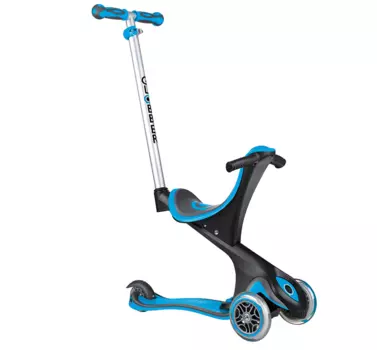 Самокат Globber EVO COMFORT PLAY (5 IN 1), трансформер, детский, голубой, 463-101