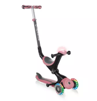 Самокат Globber GO UP DELUXE PLAY LIGHT, детский, трансформер, трехколесный, складной, пастельно-розовый, 648-210