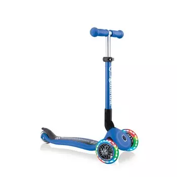 Самокат Globber JUNIOR FOLDABLE FANTASY LIGHTS, складной, трехколесный, детский, светящиеся колеса, синий