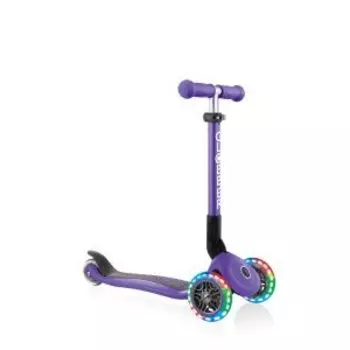 Самокат Globber JUNIOR FOLDABLE LIGHTS, складной, трехколесный, детский, светящиеся колеса, фиолетовый