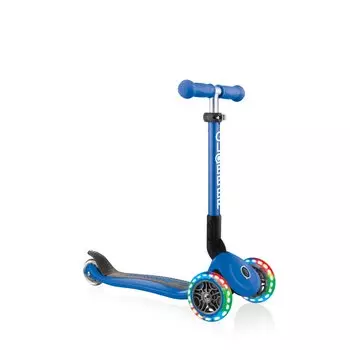 Самокат Globber JUNIOR FOLDABLE LIGHTS, складной, трехколесный, детский, светящиеся колеса, синий