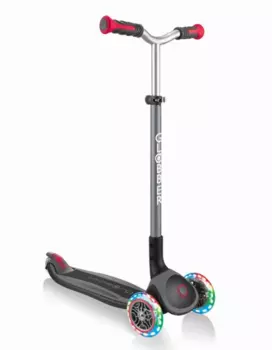 Самокат Globber MASTER LIGHTS, детский, трехколесный, складной, светящиеся колеса, черный, 662-120