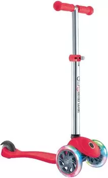Самокат Globber PRIMO LIGHTS, светящиеся передние колеса, красный, 423-102-2