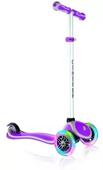 Самокат Globber, PRIMO PLUS LIGHTS, светящиеся передние колеса, сливовый, 442-114-2