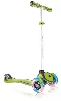 Самокат Globber, PRIMO PLUS LIGHTS, светящиеся передние колеса, зеленый, 442-106-2