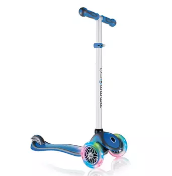 Самокат Globber PRIMO PLUS LIGHTS, трехколесный, светящиеся передние колеса, синий, 442-100-2