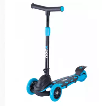 Самокат RIDEX 3D Robin, детский, трехколесный, складной, 120/90 мм, неоновый голубой, SX18407
