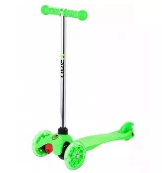 Самокат RIDEX 3D Zippy 2.0, детский, трехколесный, 120/80 мм, зеленый, SX14403