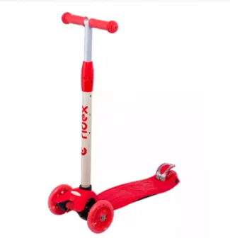 Самокат RIDEX Kiko, детский, трехколесный, 120/80 мм, желтый/красный SX18416