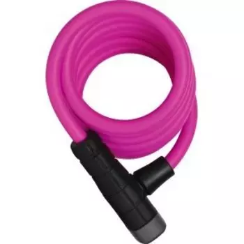 Замок велосипедный ABUS Primo 5510K/180см SCMU, трос 10 мм, на ключ, с кронштейном, розовый, 05-0015856