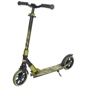 Самокат Tech Team Comfort 180R, детский, складной, двухколесный, черно-зеленый, 2021