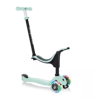 Самокат-трансформер Globber GO UP SPORTY LIGHTS, трехколесный, детский, светящиеся колеса, мятный