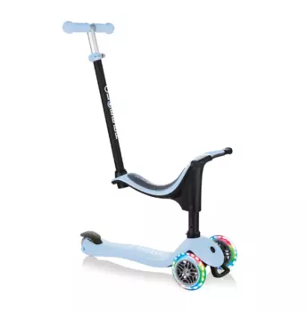Самокат-трансформер Globber GO UP SPORTY LIGHTS, трехколесный, детский, светящиеся колеса, пастельно-голубой