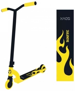 Самокат трюковый XAOS Bonfire Yellow 100 мм, детский, двухколесный, желтый, 2021, SX18559