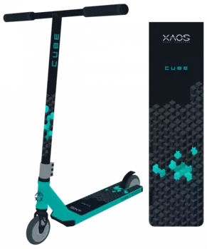 Самокат трюковый XAOS Cube Green 110 мм, двухколесный, подростковый, черный/зеленый, 2021, SX18551