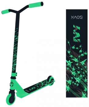 Самокат трюковый XAOS Ivy Green, 100 мм, детский, двухколесный, черный/зеленый, 2021, SX18547