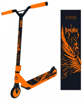 Самокат трюковый XAOS Phoenix Black 100 мм, подростковый, двухколесный, черный, 2021, SX18557