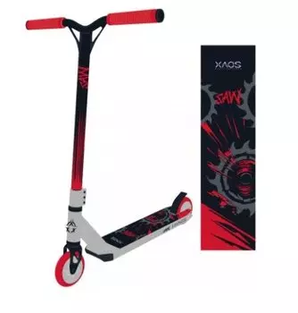 Самокат трюковый XAOS Saw 110 мм, двухколесный, черный/красный, 2021, SX18553