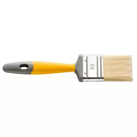 Кисть плоская Hardy N90, желтая, 25 мм, светлая щетина, полиэстер, ручка 2К