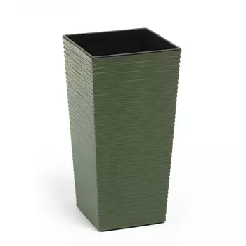 Классическое кашпо Lamela SP.ZO.O. Finezja ECO Dluto с вкладышем зеленое 19х19х36 см
