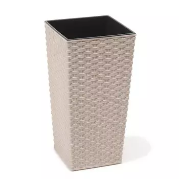 Классическое кашпо Lamela SP.ZO.O. Finezja ECO Ratan с вкладышем белое 25х25х46 см