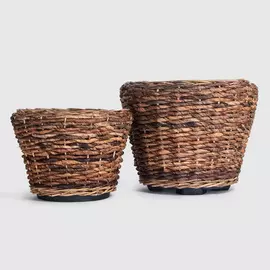 Классическое кашпо Van der leeden Drypot Abaca коричневое 52х42 см
