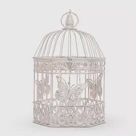 Клетка декорированная Ningde qinyuan leonardo белая, 20х18х32 см