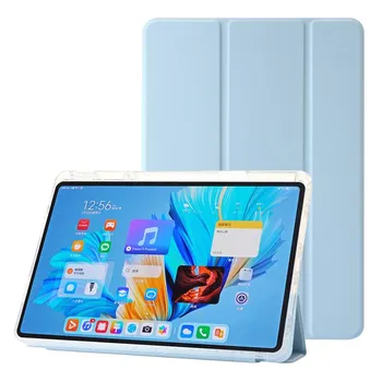 Роскошный прозрачный кожаный чехол-книжка для планшета Huawei MatePad 11.5 S 11.5S с держателем для ручки, акриловый прозрачный чехол для планшета, противоударный защитный чехол MatePad 11.5 S 2024 чёрный
