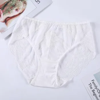 Средняя талия сексуальное кружевное нижнее белье ажурное плюс трусы размер нижнее белье трусики для женщин трусики XL серый