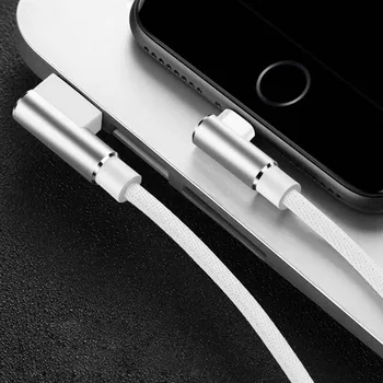 1, 2, 3 м, 90 градусов, быстрая зарядка данных, тип C, кабель Micro USB C для Samsung, Huawei, Xiaomi, oneplus, OPPO, зарядное устройство Type-c, длинный провод для мобильного телефона Type C - 1m серый