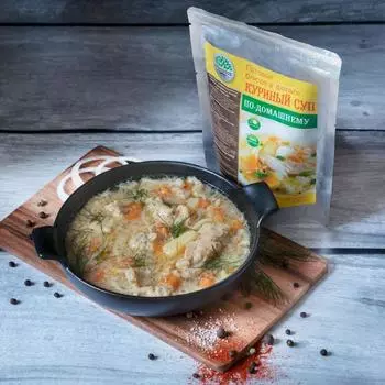 Консервы стерилизованные. Первые обеденные блюда "Суп куриный"