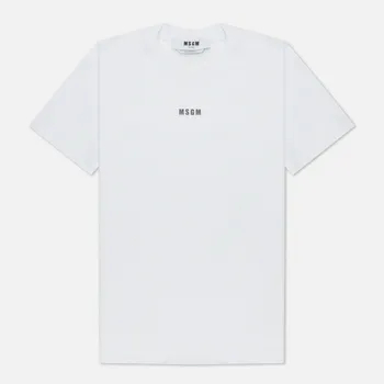 Женская футболка MSGM Micrologo Basic Crew Neck, цвет белый, размер L