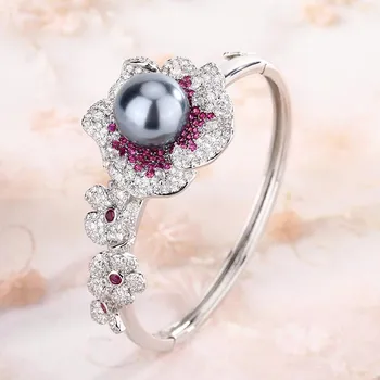 Браслет из жемчуга Браслет Цветочная форма Aobai Pearl Nanyang Pearl Высокая мода Женская мода сейчас