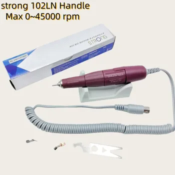 Электрическая дрель для ногтей 45K STRONG 102LN, микромотор, наконечник для STRONG 210 90 204 207 Marathon, аппарат для маникюра, инструменты для дизайна ногтей