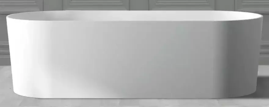 Ванна из искусственного камня «Abber» Stein AS9614 180/75 с ножками с сифоном белая матовая