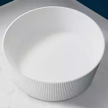 Ванна из искусственного камня «Abber» Stein AS9679 150/150 с ножками с сифоном белая матовая