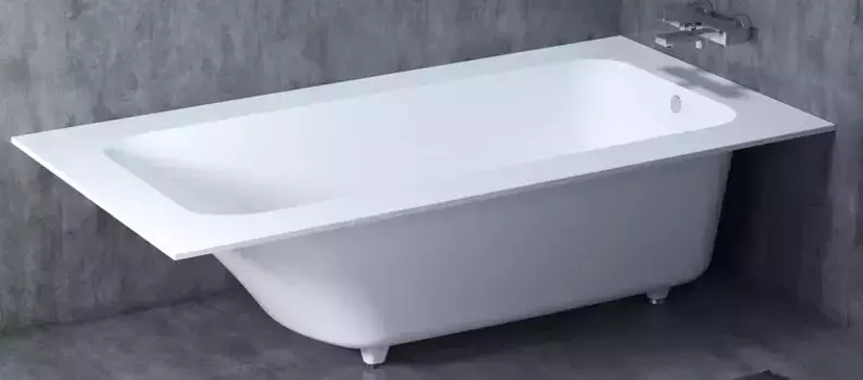Ванна из литьевого мрамора «Salini» Orlanda Plus 190/100 S-Sense с ножками без сифона белая глянцевая