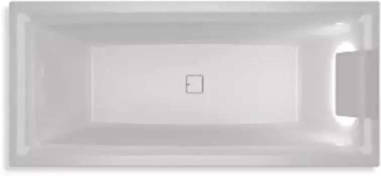 Ванна акриловая «Riho» Still Square 180/80 LED без опор с сифоном белая правая