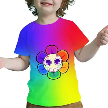 Футболка Dandy s World Детская одежда для девочек Kawaii Футболки для малышей Детская одежда Летние футболки с коротким рукавом для мальчиков с мультяшным принтом 100 белый