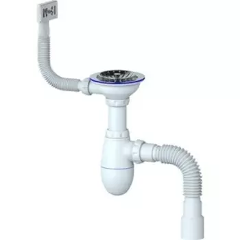 Сифон для кухонной мойки Unicorn D40/50 с гофрой, чашка из нержавеющей стали D115, 1 1/2 (B425)