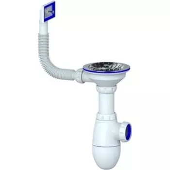 Сифон для кухонной мойки Unicorn D40 чашка из нержавеющей стали D115, 1 1/2, без отвода в канализацию (B410)