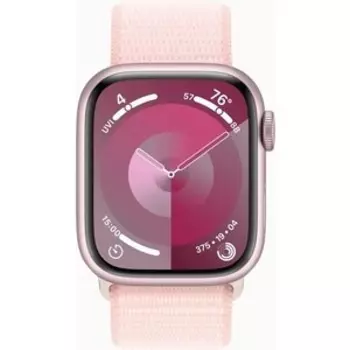 Смарт-часы Apple Watch Series 9 A2978 41мм OLED корп.розовый Sport Loop рем.светло-розовый разм.брасл.:130-200мм (MR953LL/A)