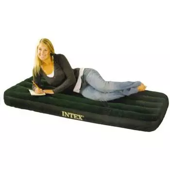 Матрас надувной INTEX Downy 76x191x22см, встроенный насос, 66950