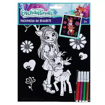 MATTEL Раскраска на вельвете, (в компл. фломастеры), бумага, пластик, 20,5х28,5см, 4 дизайна